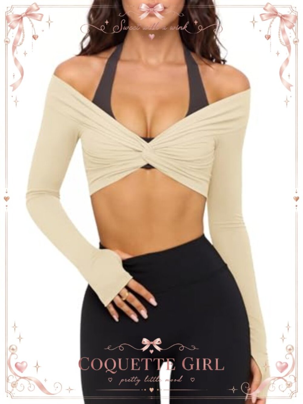 Womens Crop Twist Front Bolero Shrug Wrap Top Thumb Holes Yoga Pilates